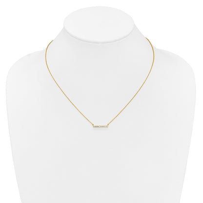 14k 1/3 carat Lab Grown Diamond VS/SI+ G+ Complete 18 inch Bar Necklace