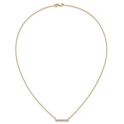 14k 1/3 carat Lab Grown Diamond VS/SI+ G+ Complete 18 inch Bar Necklace