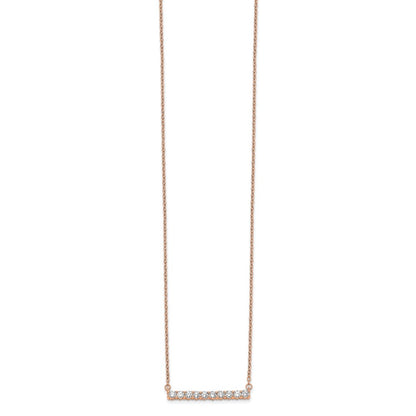 14k Rose Gold 1/2 carat Lab Grown Diamond VS/SI+ G+ Complete 18 inch Bar Necklace