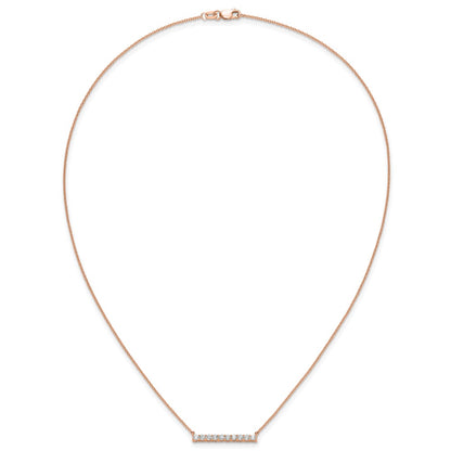 14k Rose Gold 1/2 carat Lab Grown Diamond VS/SI+ G+ Complete 18 inch Bar Necklace