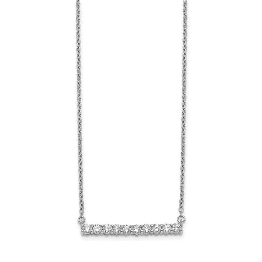 14k White Gold 1/2 carat Lab Grown Diamond VS/SI+ G+ Complete 18 inch Bar Necklace