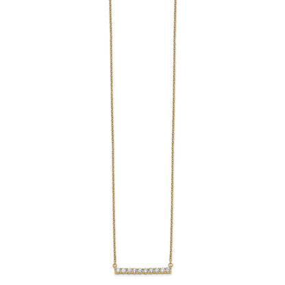 14k 1/2 carat Lab Grown Diamond VS/SI+ G+ Complete 18 inch Bar Necklace