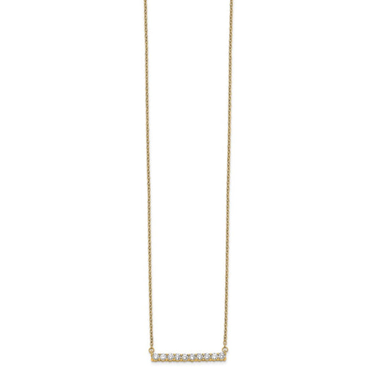 14k 1/2 carat Lab Grown Diamond VS/SI+ G+ Complete 18 inch Bar Necklace