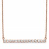 14k Rose Gold 3/4 carat Lab Grown Diamond VS/SI+ G+ 18 inch Bar Necklace