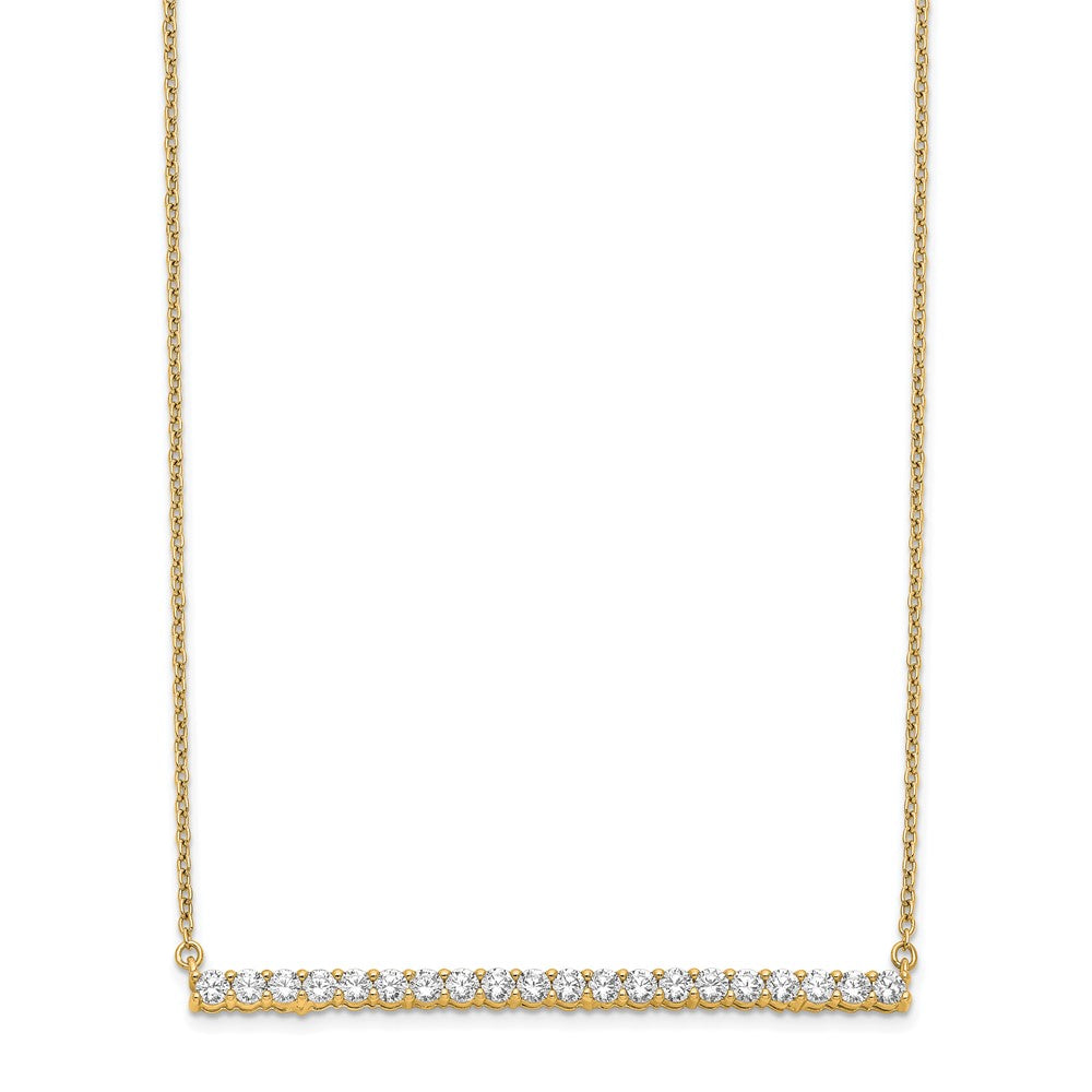 14k 1 carat Lab Grown Diamond VS/SI+ G+ 18 inch Bar Necklace