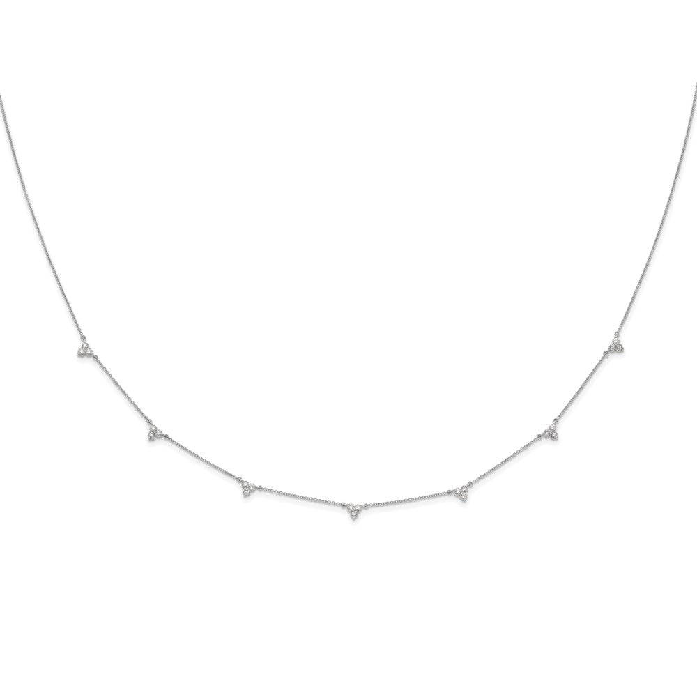 True Origin 14K White Gold 1 carat Lab Grown Diamond VS+ F+ Complete 7 Station 18 in Necklace