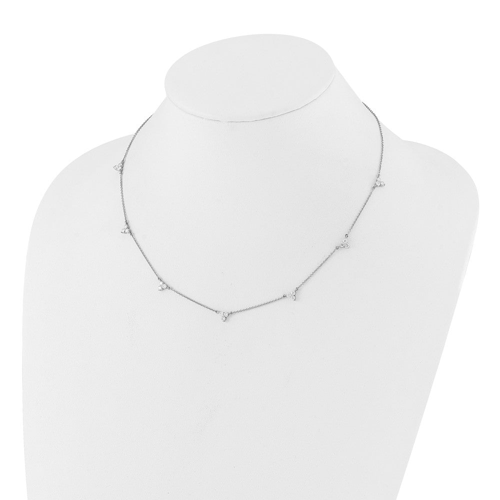 True Origin 14K White Gold 1 carat Lab Grown Diamond VS+ F+ Complete 7 Station 18 in Necklace