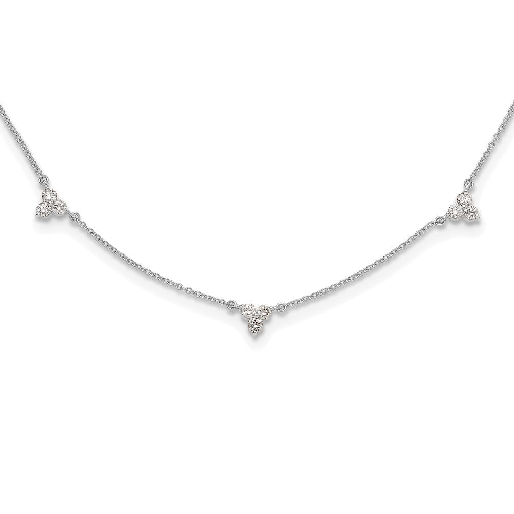 True Origin 14K White Gold 1 carat Lab Grown Diamond VS+ F+ Complete 7 Station 18 in Necklace