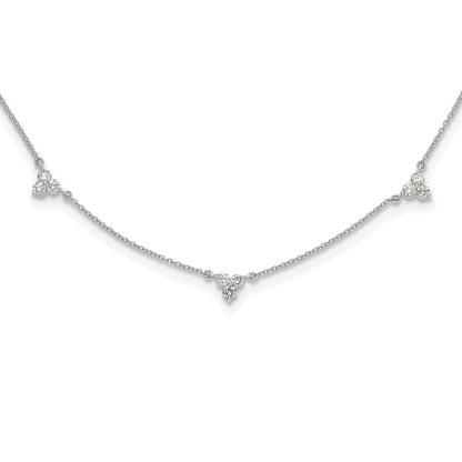 True Origin 14K White Gold 1 carat Lab Grown Diamond VS+ F+ Complete 7 Station 18 in Necklace