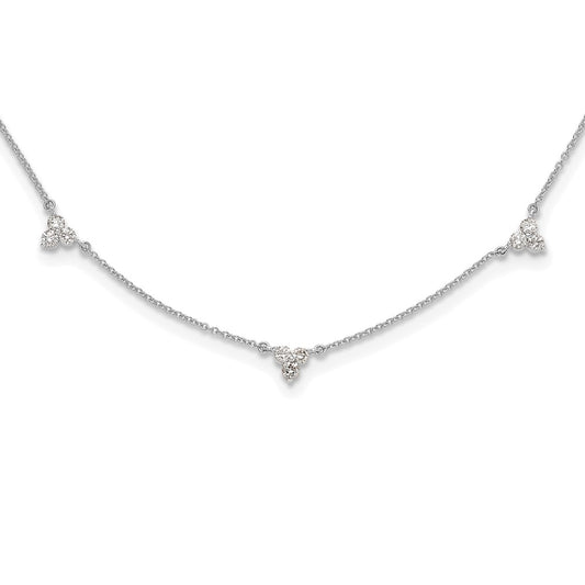 True Origin 14K White Gold 1 carat Lab Grown Diamond VS+ F+ Complete 7 Station 18 in Necklace