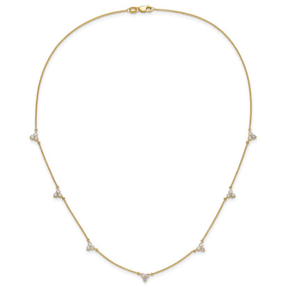 True Origin 14K Yellow Gold 1 carat Lab Grown Diamond VS+ F+ Complete 7 Station 18 in Necklace
