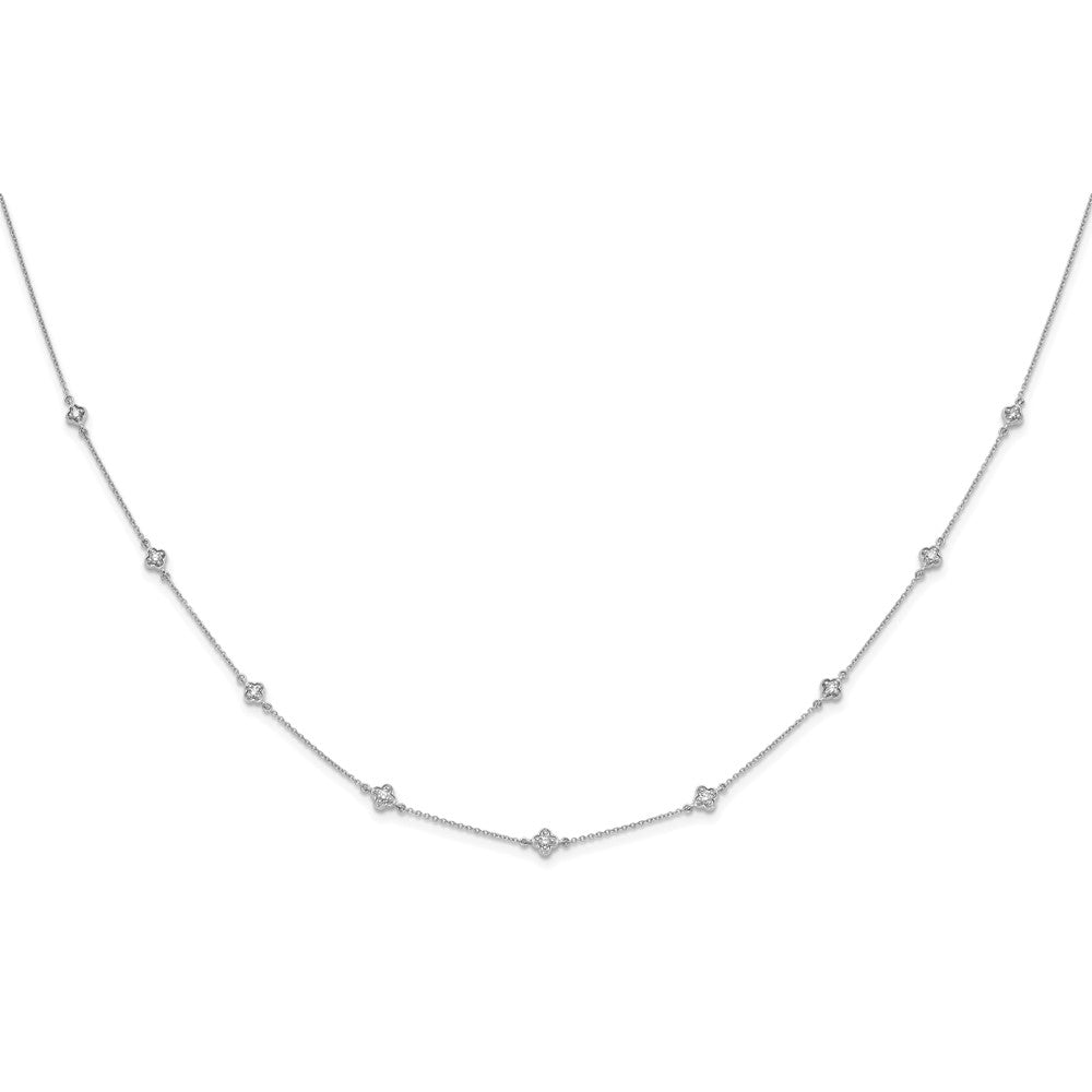 14k White Gold 1/2 carat Lab Grown Diamond VS/SI+ G+ Nine Station 18 inch Necklace