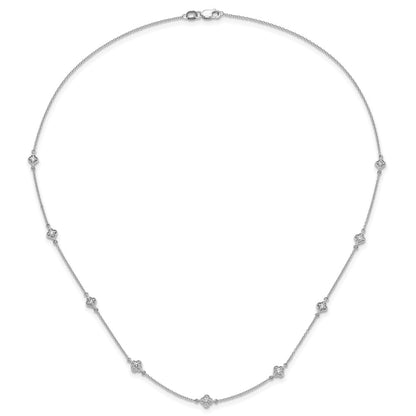 14k White Gold 1/2 carat Lab Grown Diamond VS/SI+ G+ Nine Station 18 inch Necklace