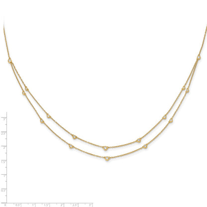 14k 1/2 carat Lab Grown Diamond VS/SI+ G+ Sixteen Station Double Strand 18 inch Necklace