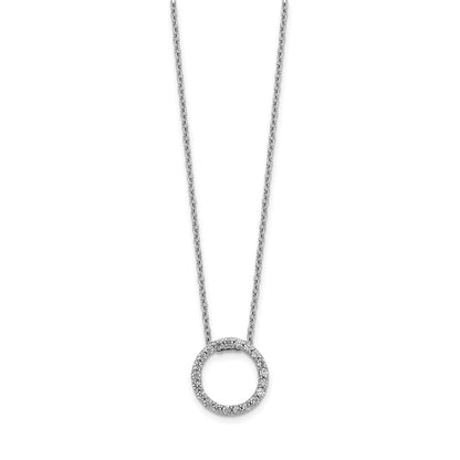 14k White Gold 1/4 carat Lab Grown Diamond VS/SI+ G+ 18 inch Round Pendant Necklace