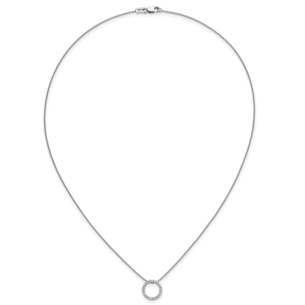 14k White Gold 1/4 carat Lab Grown Diamond VS/SI+ G+ 18 inch Round Pendant Necklace