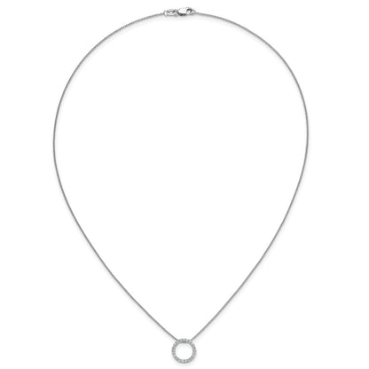 14k White Gold 1/4 carat Lab Grown Diamond VS/SI+ G+ 18 inch Round Pendant Necklace