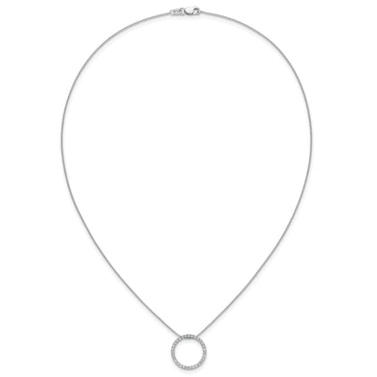 14k White Gold 1/2 carat Lab Grown Diamond VS/SI+ G+ 18 inch Round Pendant Necklace