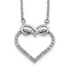 14k White Gold 1/4 carat Lab Grown Diamond VS/SI+ G+ Complete 18 inch Infinity Heart Necklace