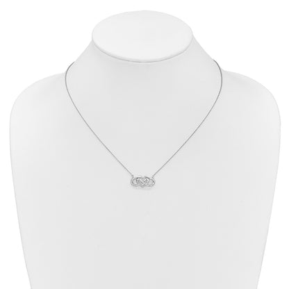 14k White Gold 1/5 carat Lab Grown Diamond VS/SI+ G+ Complete 18 inch Infinity Heart Necklace