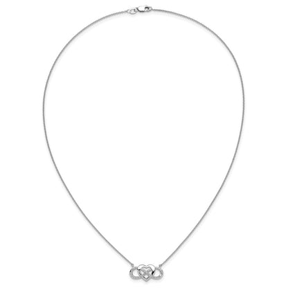 14k White Gold 1/5 carat Lab Grown Diamond VS/SI+ G+ Complete 18 inch Infinity Heart Necklace