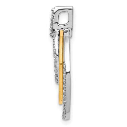 10k Two-tone 1/4 carat Diamond Fancy Triple Oval Pendant