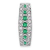 14k White Gold 1/5 carat Lab Grown Diamond VS/SI+ G+ and Lab Created Emerald Chain Slide Pendant