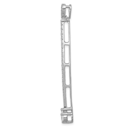 14k White Gold 1 carat Lab Grown Diamond VS/SI+ G+ Fashion Bar Chain Slide Pendant