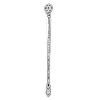 14k White Gold 1 carat Lab Grown Diamond VS/SI+ G+ Fashion Bar Chain Slide Pendant