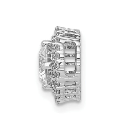 10k White Gold Holds 5.2mm Center 1/5 carat Diamond Halo Semi-mount Chain Slide