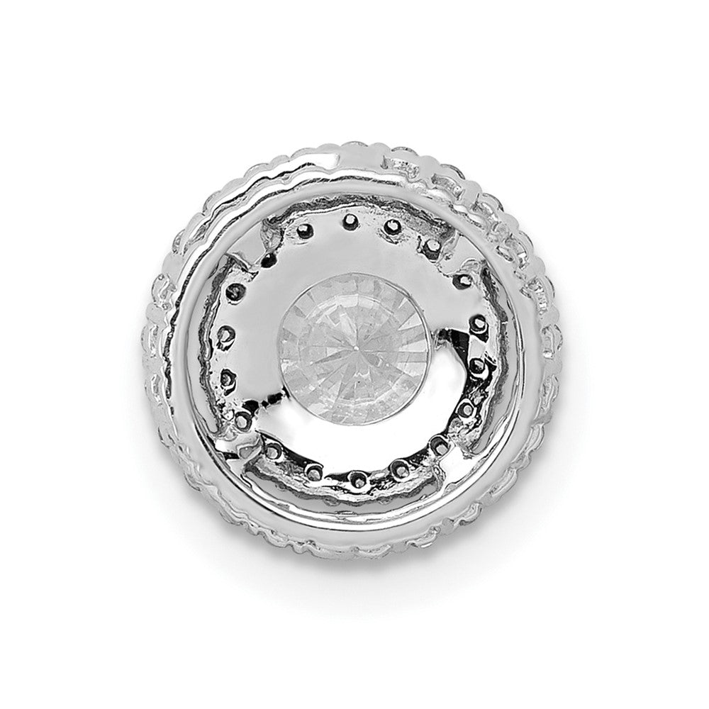 10k White Gold Holds 5.2mm Center 1/5 carat Diamond Halo Semi-mount Chain Slide