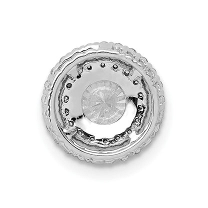 10k White Gold Holds 5.2mm Center 1/5 carat Diamond Halo Semi-mount Chain Slide