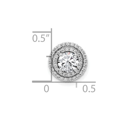 10k White Gold Holds 5.2mm Center 1/5 carat Diamond Halo Semi-mount Chain Slide