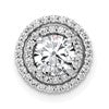 10k White Gold Holds 5.2mm Center 1/5 carat Diamond Halo Semi-mount Chain Slide