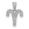 14k White Gold Diamond Aries Zodiac Pendant