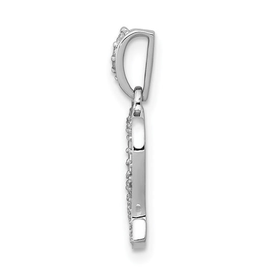 14k White Gold Diamond Leo Zodiac Pendant