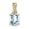 10k 7x5mm Oval March/ Aquamarine and Diamond Pendant