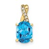 10k 7x5mm Oval December/ Blue Topaz and Diamond Pendant
