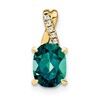 10k 7x5mm Oval June/ Lab-Created Alexandrite and Diamond Pendant