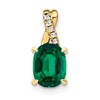10k 7x5mm Oval May/ Lab-Created Emerald and Diamond Pendant