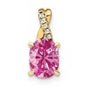 10k 7x5mm Oval October/ Lab-Created Pink Sapphire and Diamond Pendant