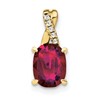 10k 7x5mm Oval July/ Lab-Created Ruby and Diamond Pendant