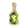 10k 7x5mm Oval August/ Peridot and Diamond Pendant