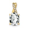 10k 7x5mm Oval April/ White Topaz and Diamond Pendant
