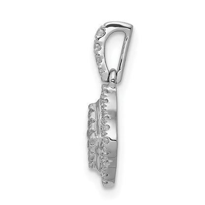 10k White Gold 1/4 carat Diamond Cluster Pendant