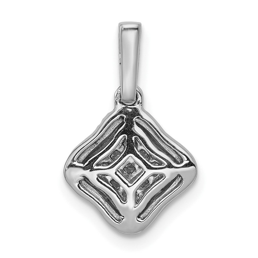 10k White Gold 1/4 carat Diamond Cluster Pendant