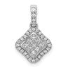 10k White Gold 1/4 carat Diamond Cluster Pendant