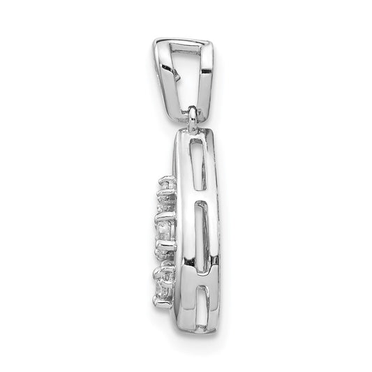 14k White Gold 1/5 carat Lab Grown Diamond VS/SI+ G+ Complete Cluster Double Teardrop Pendant