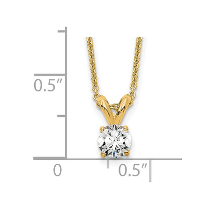 14k 1/4 carat Certified Lab Grown Diamond VS+ F+ Round Complete Four Prong Solitaire Pendant