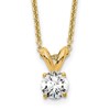 14k 1/4 carat Lab Grown Diamond VS/SI+ G+ Round Complete Four Prong 18 inch Solitaire Pendant Necklace
